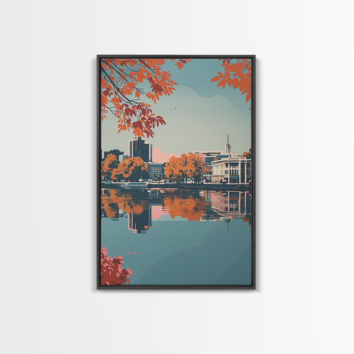 Columbia South Carolina Travel Poster, Canvas Print, Travel Prints, Landscape Art, Travel Wall Decor, Retro Travel Print, Home Decor