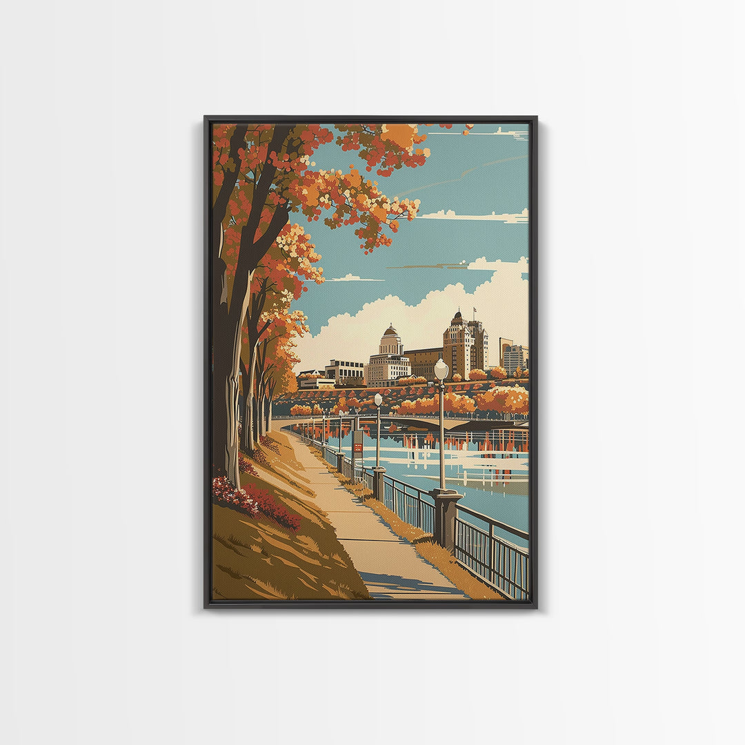 Des Moines Travel Poster, Canvas Print, City Art Print, Travel Wall Art, Minimalist Poster, Travel Prints, Retro Wall Art, Art Print