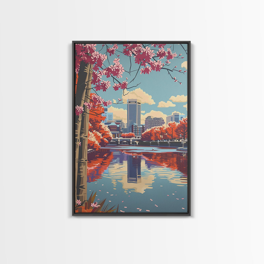 Durham Travel Poster, Canvas Print, Retro Wall Art, Travel Print, Wall Art, City Travel Poster, Retro Travel Poster, Travel Wall Art