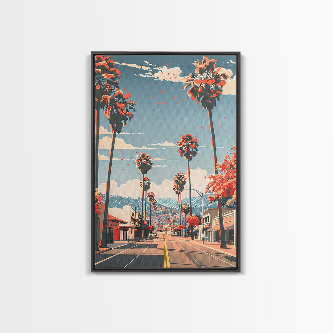 El Cajon Travel Poster, Framed Canvas Print, Travel Wall Art, City Wall Art, Vintage City Poster, Wanderlust Gift, Minimalist Poster