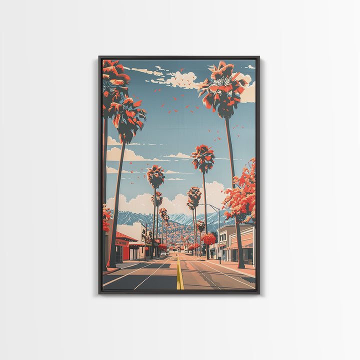 El Cajon Travel Poster, Framed Canvas Print, Travel Wall Art, City Wall Art, Vintage City Poster, Wanderlust Gift, Minimalist Poster