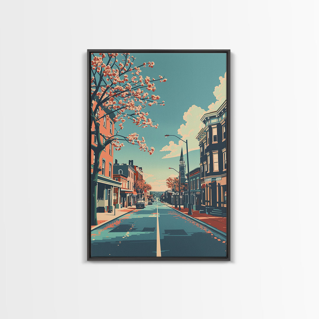 Elizabeth Travel Poster, Canvas Print, Vintage Travel Print, City Wall Art, Art Print, Gallery Wall Set, Travel Print, Landscape Art