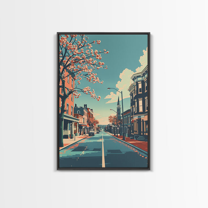 Elizabeth Travel Poster, Canvas Print, Vintage Travel Print, City Wall Art, Art Print, Gallery Wall Set, Travel Print, Landscape Art