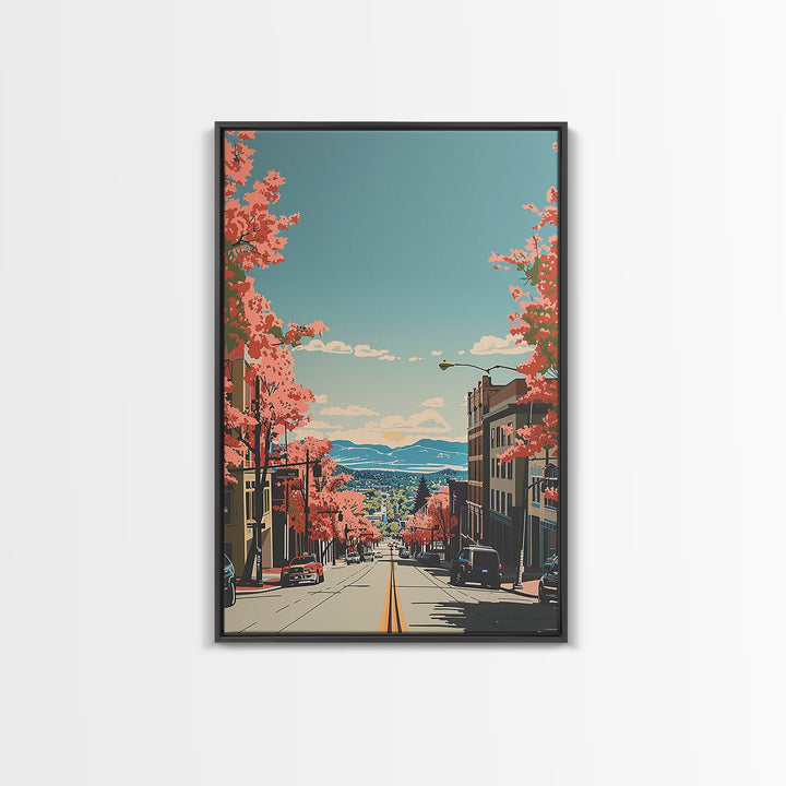 Fort Collins Travel Poster, Canvas Print, City Travel Poster, Travel Wall Art, Fine Art Print, Travel Wall Decor, Retro Travel Print