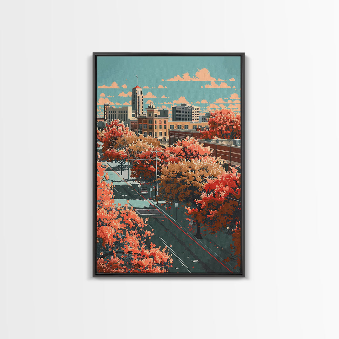 Grand Prairie Travel Poster, Canvas Print, Travel Art Print, Modern Wall Decor, Poster Print, City Art Print, Travel Decor, Wall Art