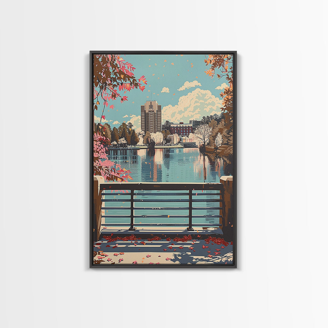 Greensboro Travel Poster, Canvas Print, City Travel Poster, Travel Wall Art, Fine Art Print, Wall Art, City Illustration, Home Decor