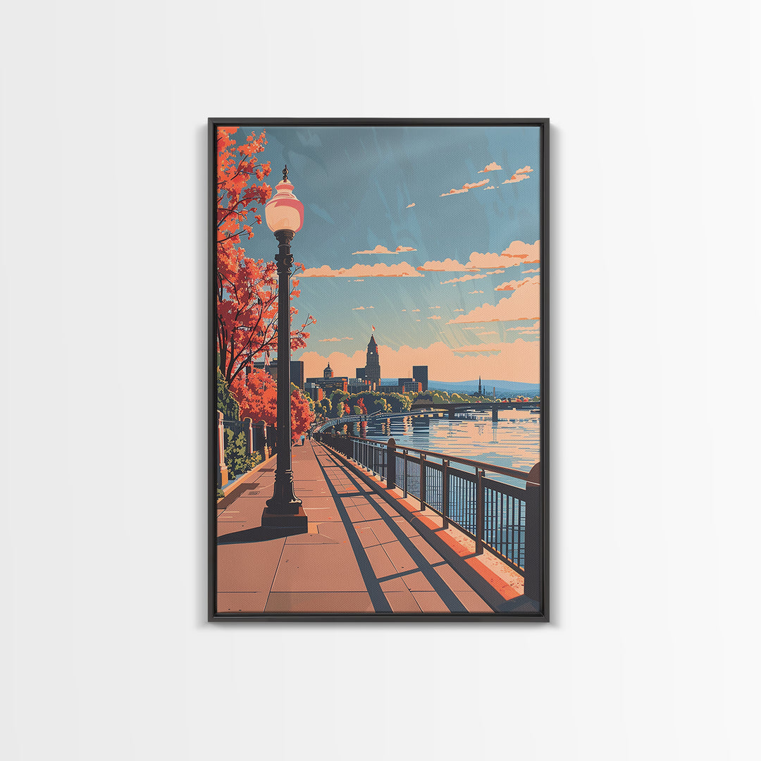 Hartford Travel Poster, Canvas Print, Travel Wall Art, City Wall Art, Art Print, Travel Prints, Travel Art Print, City Travel Poster