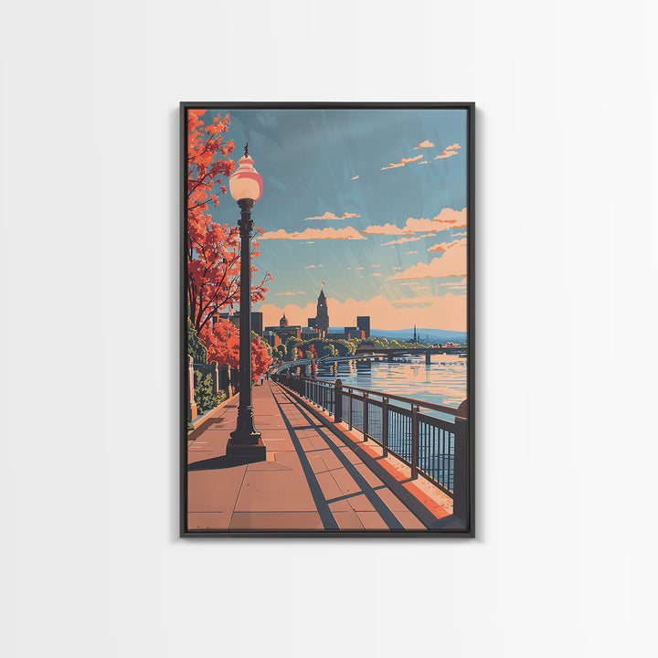 Hartford Travel Poster, Canvas Print, Travel Wall Art, City Wall Art, Art Print, Travel Prints, Travel Art Print, City Travel Poster