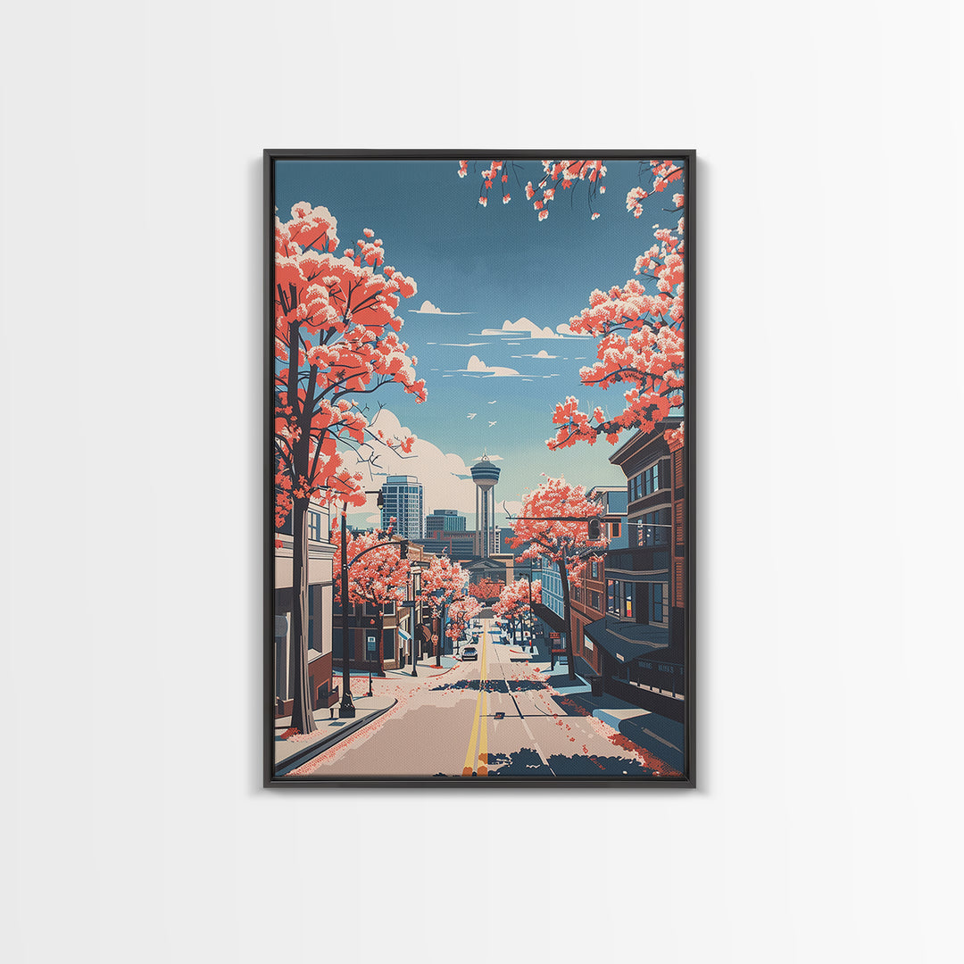 High Point Travel Poster, Framed Canvas Print, Travel Wall Art, City Wall Art, Living Room Wall Art, Travel Prints, Travel Art Print