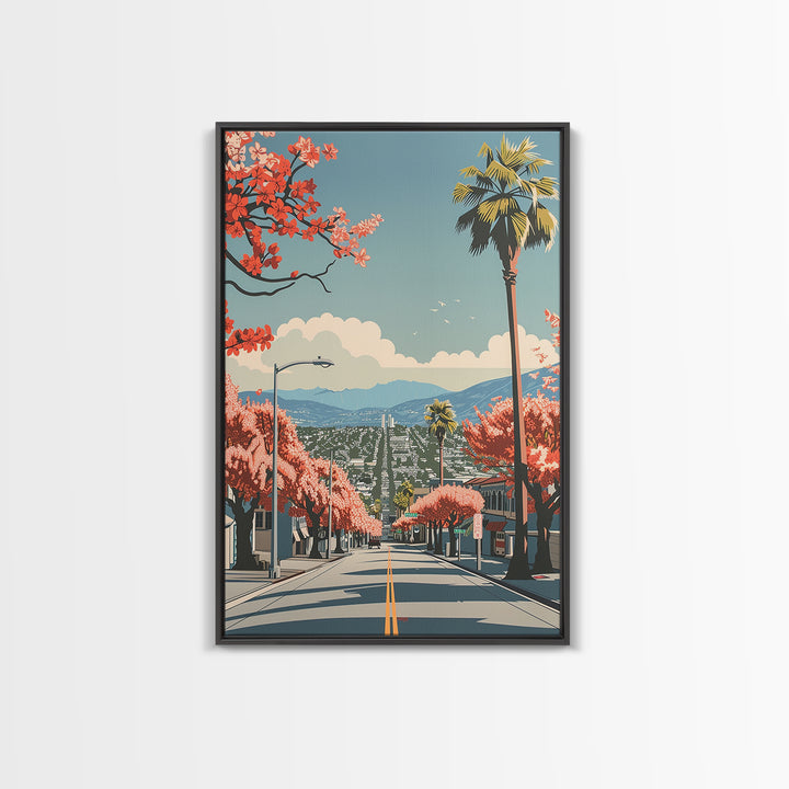 Inglewood Travel Poster, Framed Canvas Print, City Travel Poster, Travel Wall Art, Vintage Travel, Retro Wall Art, Minimalist Poster