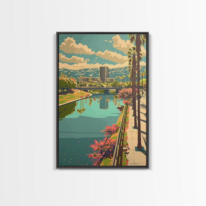 Irvine Travel Poster, Framed Canvas Print, City Art Print, Travel Wall Art, Fine Art Print, Retro Travel Poster, Vintage City Poster