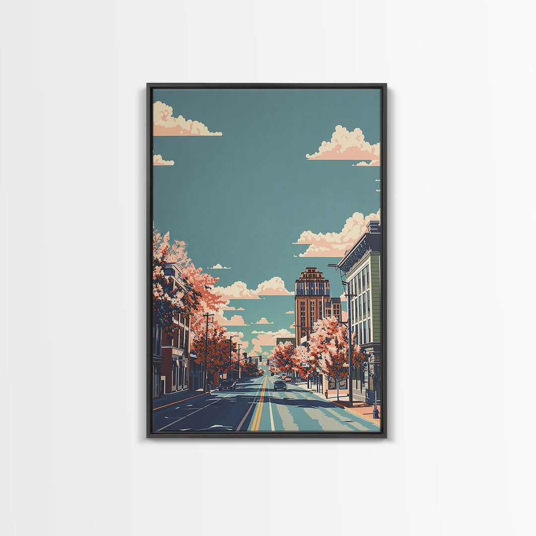 Jackson Travel Poster, Framed Canvas Print, Retro Wall Art, Travel Print, Mid Century Wall Art, Vintage Travel Print, Vintage Travel