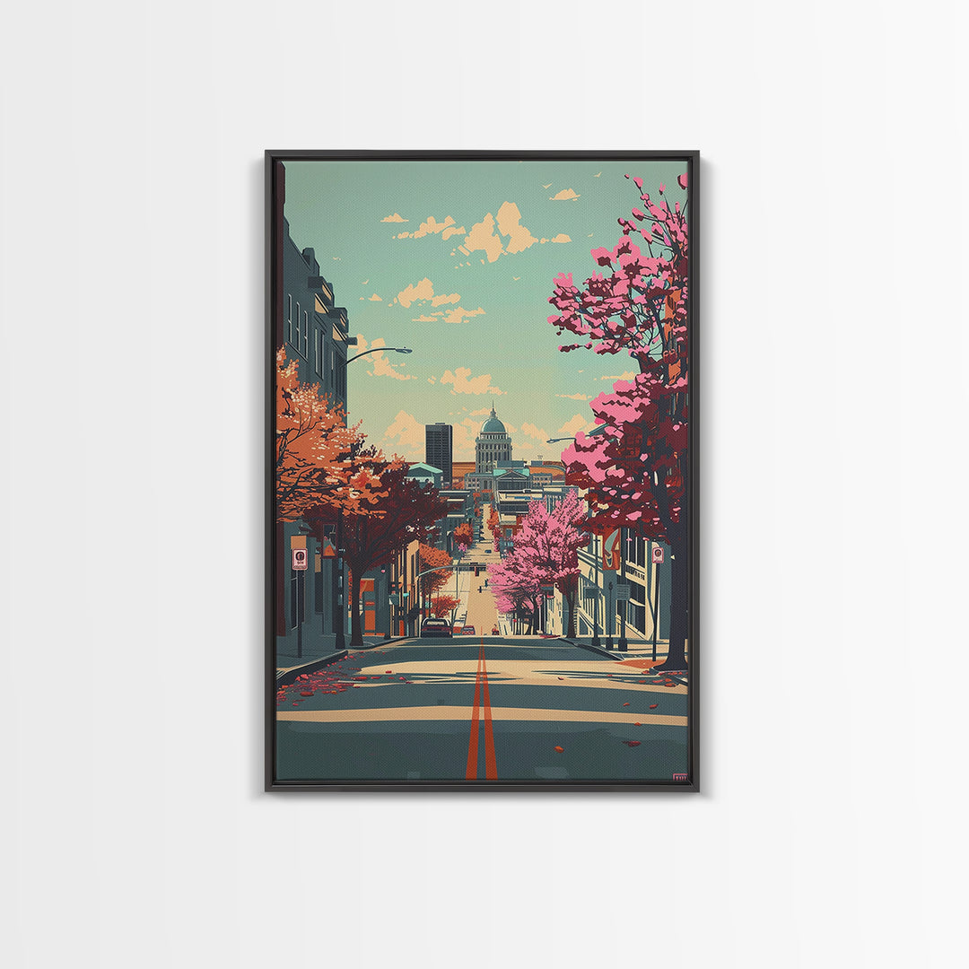 Lincoln Travel Poster, Framed Canvas Print, City Travel Poster, Vintage City Poster, Landscape Art, Travel Posters, Gallery Wall Set