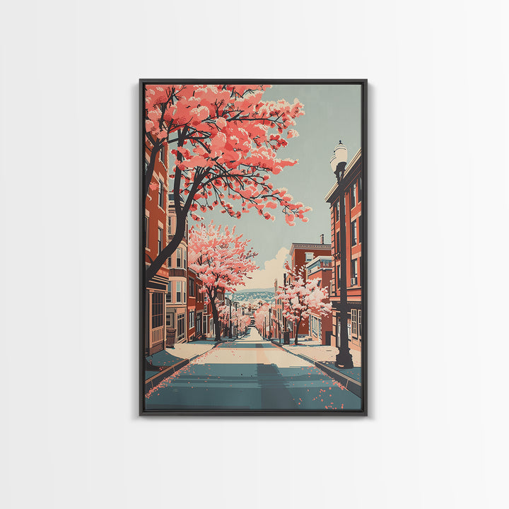 Lowell Travel Poster, Canvas Print, Retro Wall Art, Travel Print, Travel Decor, City Wall Art, Poster Print, Wall Art, Travel Prints