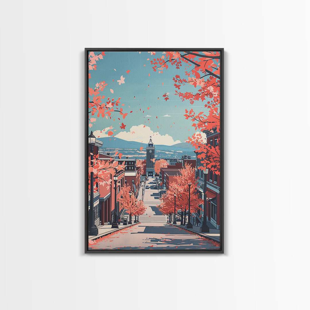 Manchester Travel Poster, Framed Canvas Print, Vintage Travel Print, City Wall Art, Retro Wall Art, City Travel Poster, Travel Print