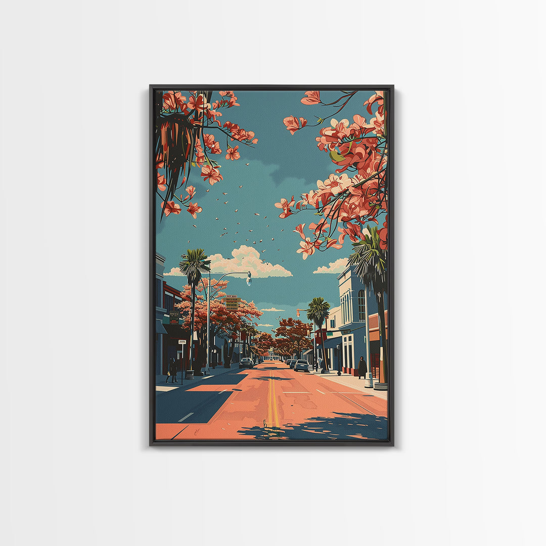 McAllen Travel Poster, Framed Canvas Print, City Art Print, Travel Wall Art, Landscape Art, Mid Century Wall Art, Retro Travel Print