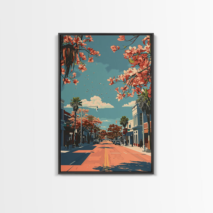 McAllen Travel Poster, Framed Canvas Print, City Art Print, Travel Wall Art, Landscape Art, Mid Century Wall Art, Retro Travel Print