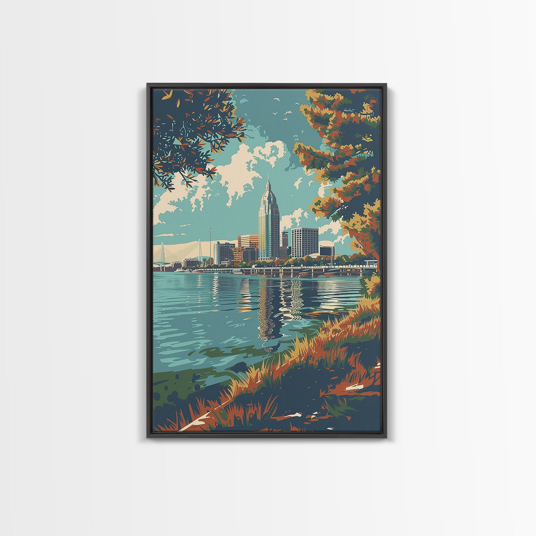Mobile Travel Poster, Canvas Print, Travel Prints, Landscape Art, Minimalist Poster, Travel Wall Art, Gallery Wall Set, Poster Print