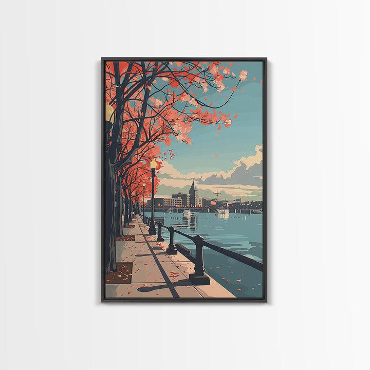 Naperville Travel Poster, Framed Canvas Print, City Travel Poster, Vintage City Poster, Travel Print, Travel Prints, Travel Wall Art