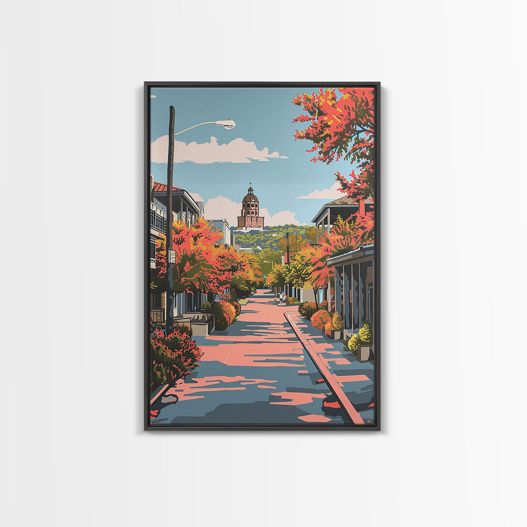 New Braunfels Travel Poster, Framed Canvas Print, Retro Travel Poster, City Wall Art, Vintage Travel, Poster Art, Retro Travel Print