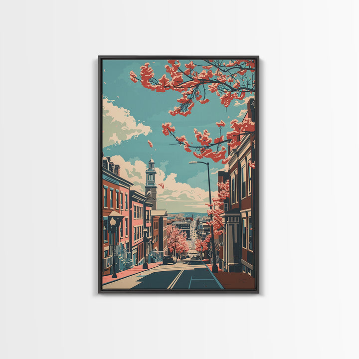 New Haven Travel Poster, Framed Canvas Print, City Travel Poster, Travel Wall Art, Vintage Travel Art, City Wall Art, Vintage Poster