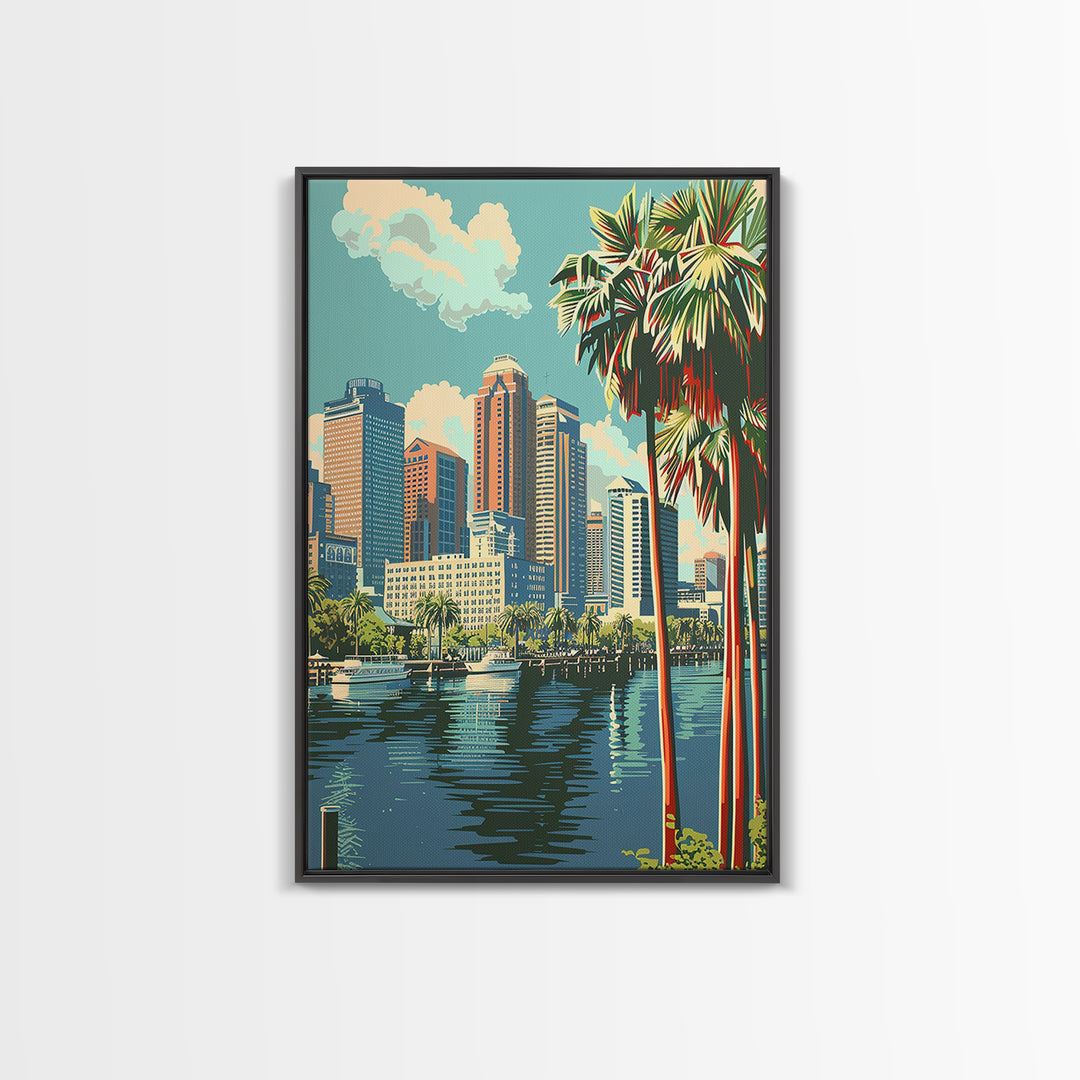 New Orleans Travel Poster, Canvas Print, Travel Wall Decor, Minimalist Poster, Retro Travel Print, Modern Wall Decor, City Art Print