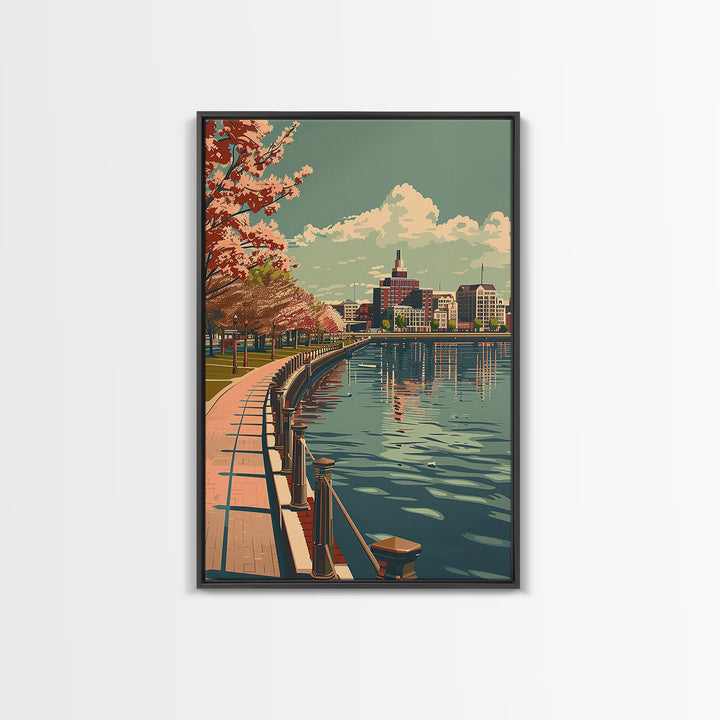 Norfolk Travel Poster, Canvas Print, City Travel Poster, Vintage City Poster, Travel Art Print, Living Room Wall Art, Vintage Poster