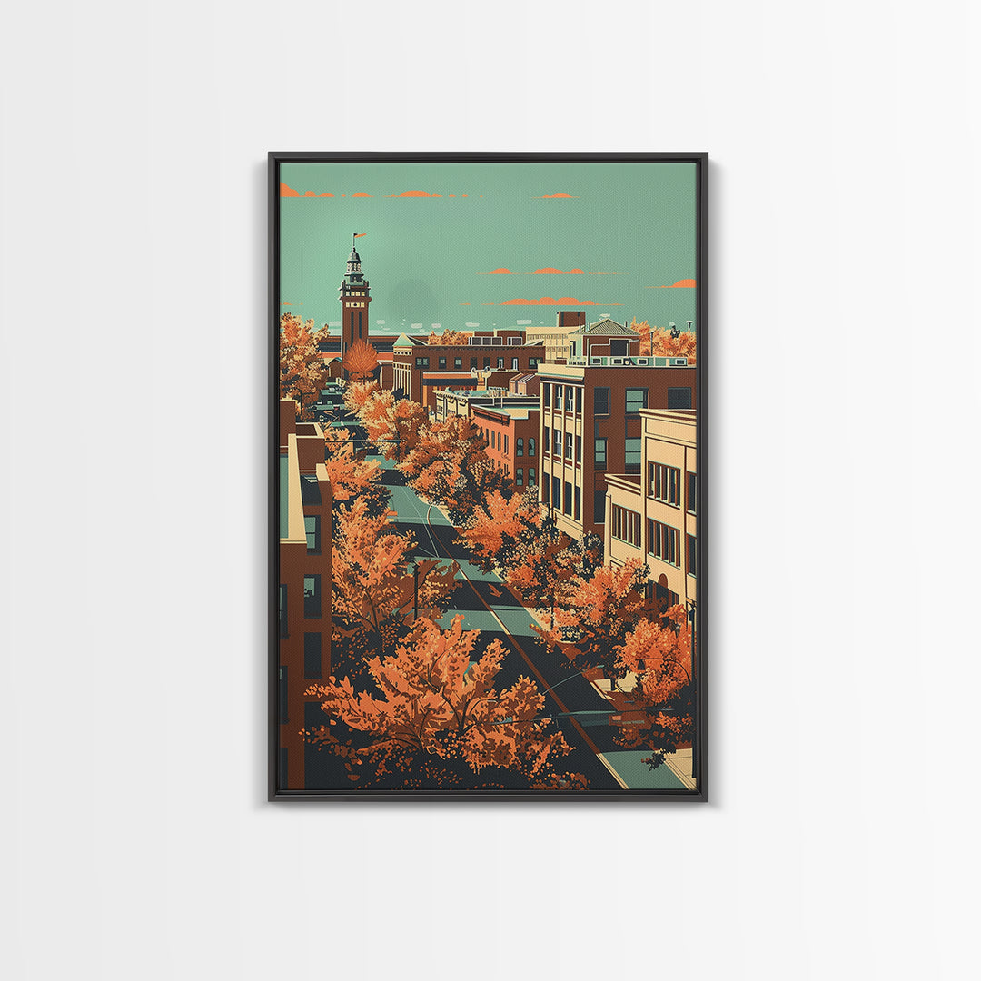 Overland Park Travel Poster, Framed Canvas Print, Travel Art Print, Modern Wall Decor, Colorful Wall Art, Poster Art, City Art Print