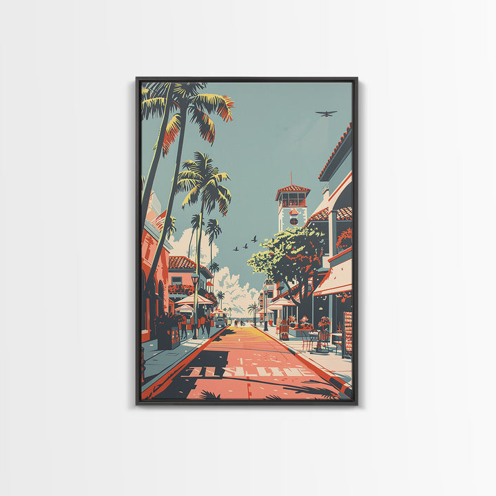 Pompano Beach Travel Poster, Canvas Print, City Art Print, Travel Wall Art, Poster Art, Travel Wall Decor, Art Print, Retro Wall Art