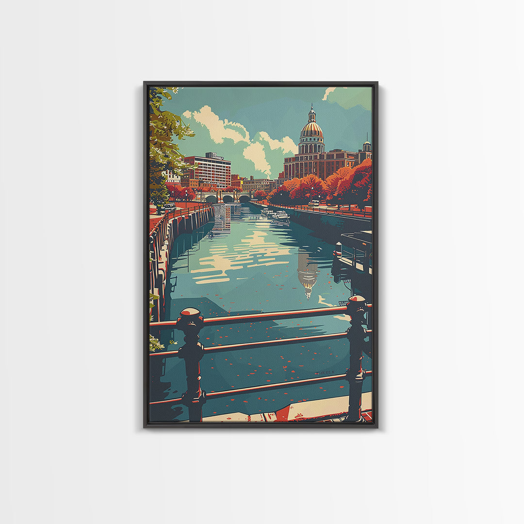 Providence Travel Poster, Canvas Print, Travel Prints, Landscape Art, Wanderlust Gift, Minimalist Poster, Poster Print, Travel Decor