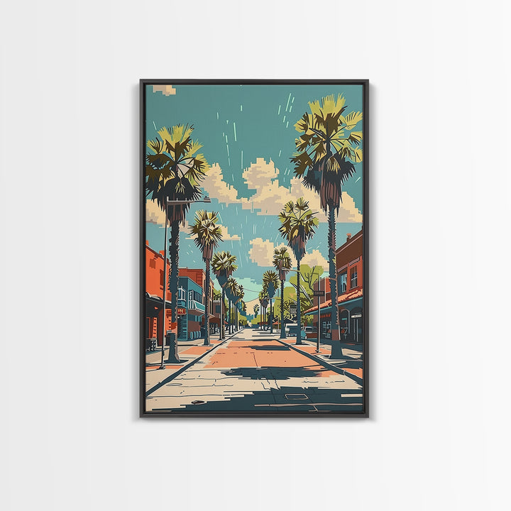 Rancho Cucamonga Travel Poster, Framed Canvas Print, Travel Wall Art, City Wall Art, Travel Art Print, Wanderlust Gift, Travel Decor