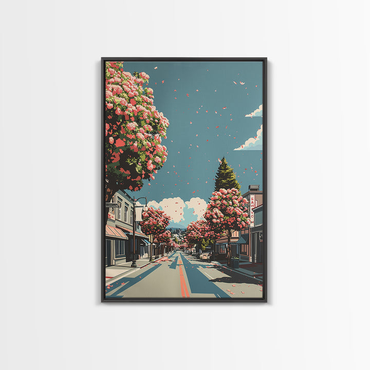 Roseville Travel Poster, Framed Canvas Print, Retro Travel Poster, City Wall Art, Home Office Decor, Wanderlust Gift, Travel Posters
