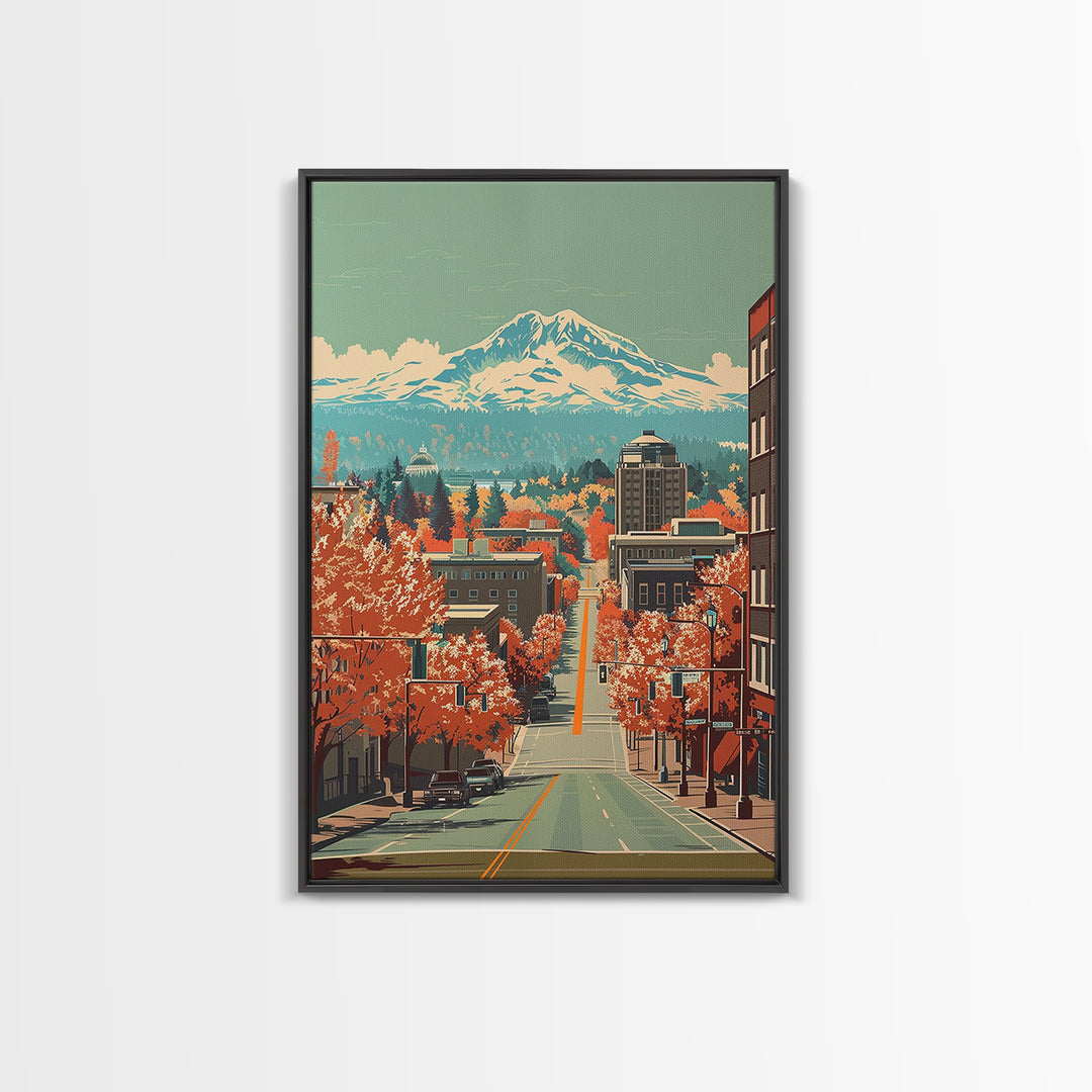 Salem Travel Poster, Framed Canvas Print, Travel Art Print, Modern Wall Decor, Travel Print, Wall Art, City Art Print, City Wall Art