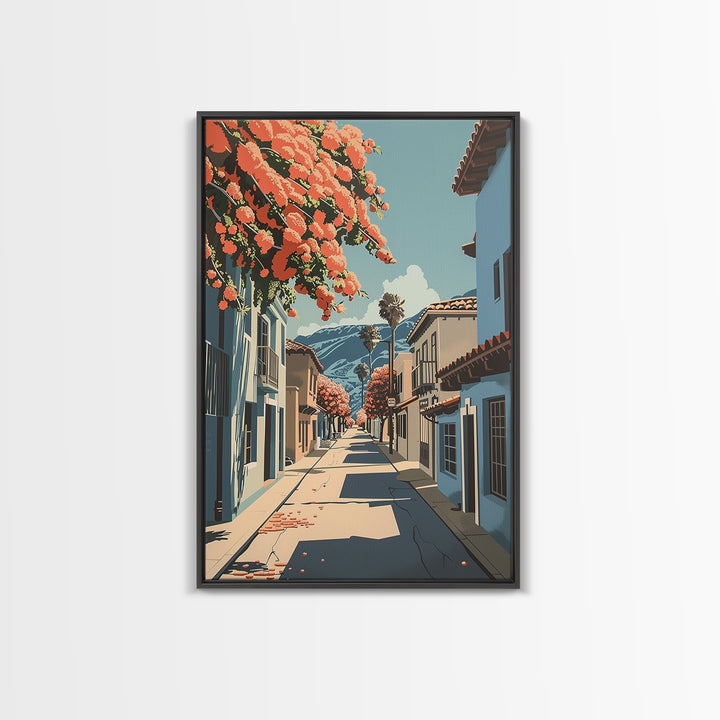 Salinas Travel Poster, Framed Canvas Print, Vintage Travel Print, City Wall Art, Living Room Wall Art, Landscape Art, Retro Wall Art