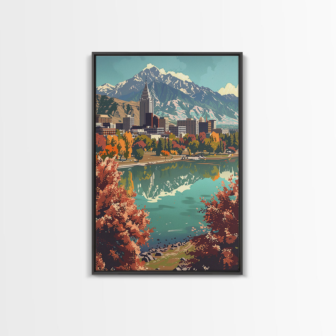 Salt Lake City Travel Poster, Canvas Print, Travel Wall Decor, Minimalist Poster, Home Office Decor, Travel Wall Art, Travel Posters
