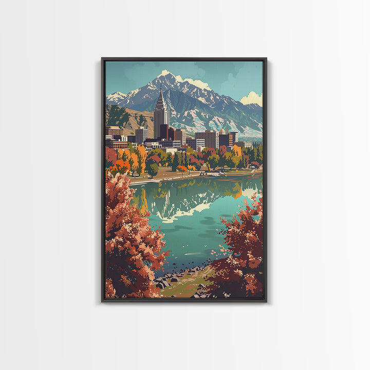 Salt Lake City Travel Poster, Canvas Print, Travel Wall Decor, Minimalist Poster, Home Office Decor, Travel Wall Art, Travel Posters