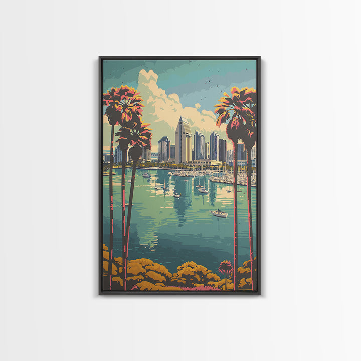 San Diego Travel Poster, Canvas Print, Travel Prints, Landscape Art, Poster Print, City Illustration, City Art Print, Vintage Poster