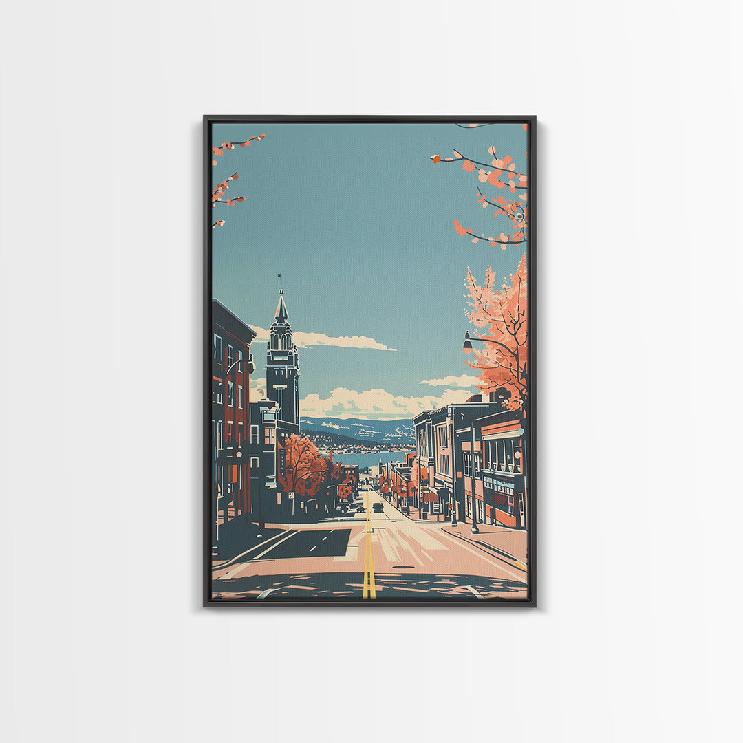 Springfield Massachusetts Travel Poster, Canvas Print, City Travel Poster, Travel Wall Decor, Retro Travel Poster, Colorful Wall Art