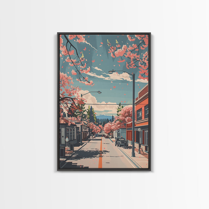 Vacaville Travel Poster, Framed Canvas Print, Retro Travel Poster, City Wall Art, City Illustration, Colorful Wall Art, Poster Print