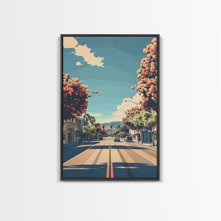 Visalia Travel Poster, Framed Canvas Print, Travel Wall Decor, Minimalist Poster, Retro Travel Poster, Retro Wall Art, Travel Prints