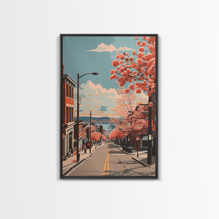 Waterbury Travel Poster, Canvas Print, Travel Wall Decor, Minimalist Poster, Home Office Decor, Fine Art Print, Living Room Wall Art