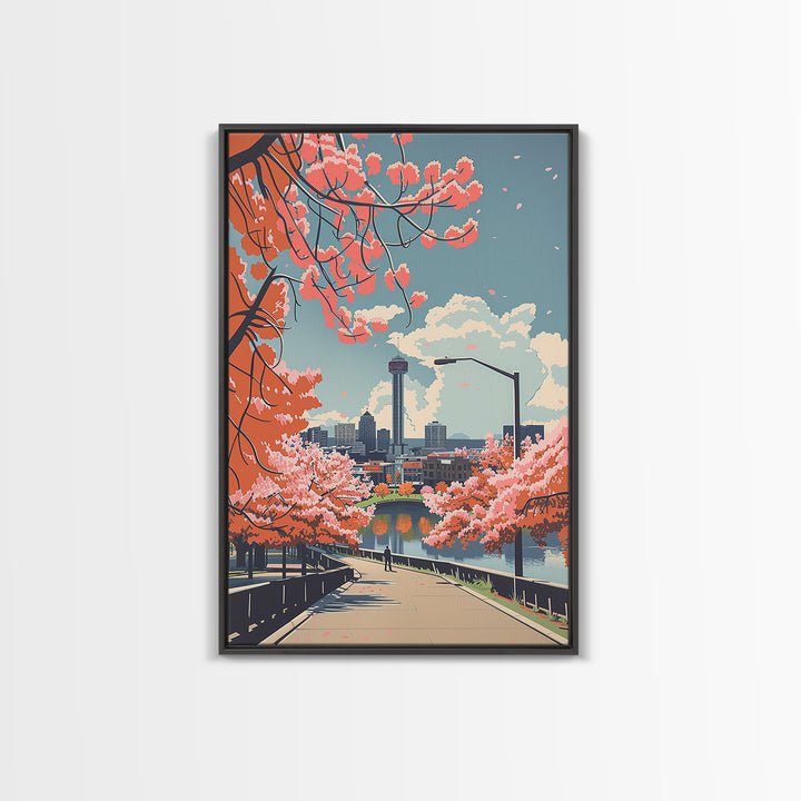 Wichita Falls Travel Poster, Canvas Print, Retro Travel Poster, City Wall Art, Vintage Travel Print, City Illustration, Poster Print