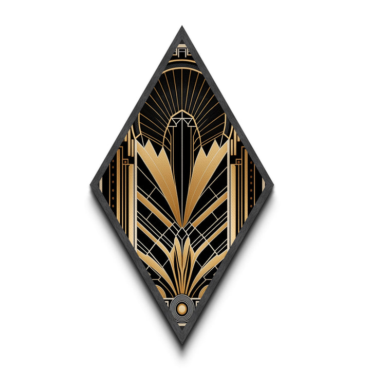Retro Art Deco Wall Art Framed Canvas Art Print - Retro MCM Style Artwork - Office Decor - Mancave Wall Art - Diamond Shaped