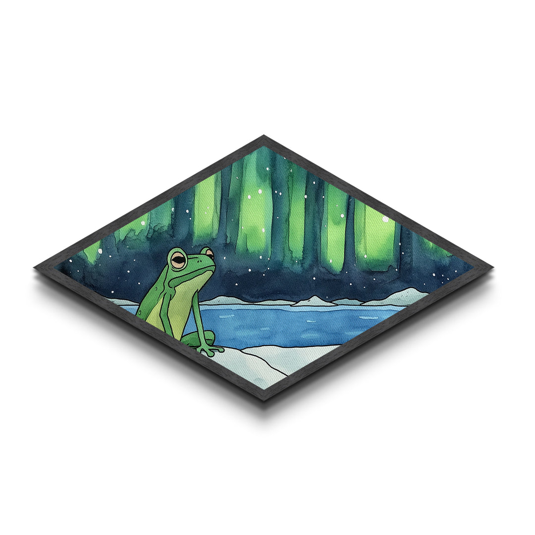 Poison Frog In The Arctic, Whimsical Wall Art, Diamond Shaped Wall Art, Whimsical Boho Decor