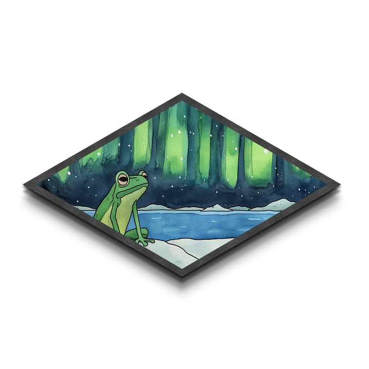Poison Frog In The Arctic, Whimsical Wall Art, Diamond Shaped Wall Art, Whimsical Boho Decor
