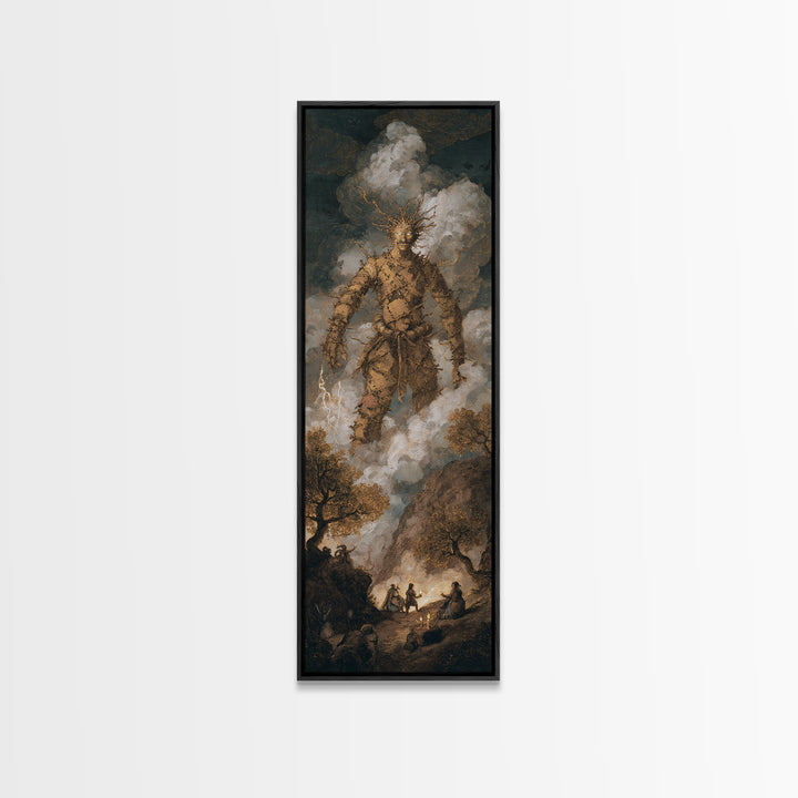 The Stitched Giant, Baroque Witchcraft Art, Tall Narrow Wall Art, Macabre Wall Art, Canvas Print, Halloween Wall Art