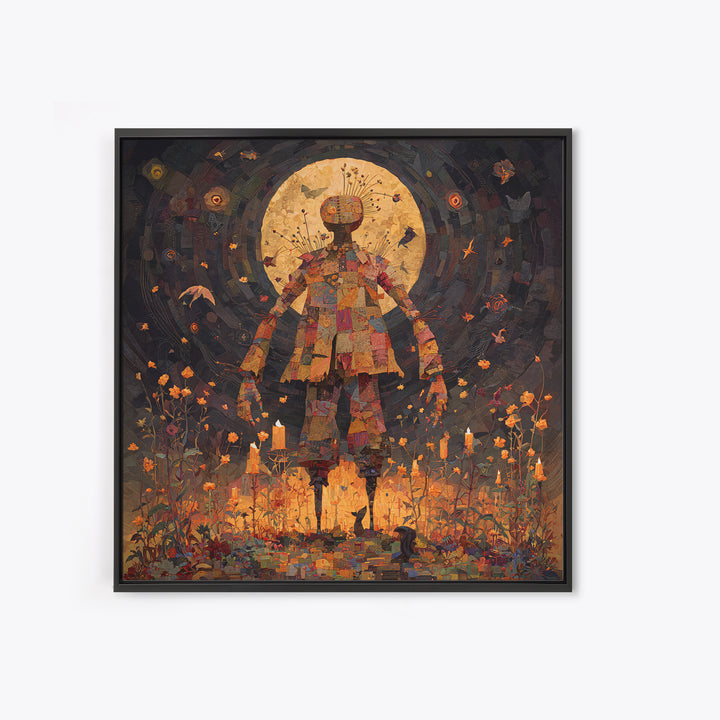 The Stitched Giant, Symbolist Dream Art, Square Wall Art, Gothic Horror Wall Art, Canvas Print, Halloween Wall Art, Macabre Wall Art
