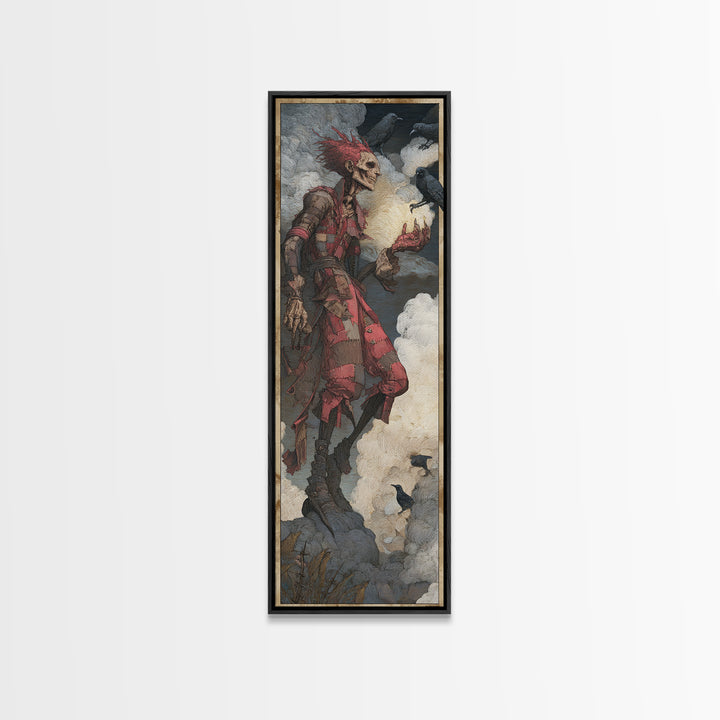 The Stitched Giant, Decadent Gothic Art, Tall Narrow Wall Art, Macabre Wall Art, Framed Canvas Print, Halloween Wall Art