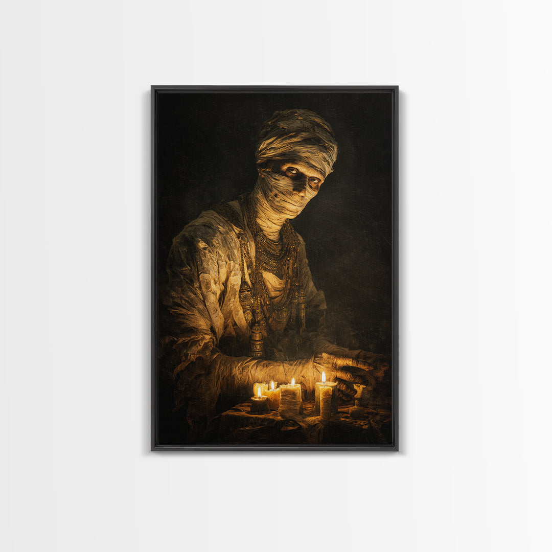 The Mummy Pharaoh, Dark Romantic Horror Art, Vertical Wall Art, Dark Fantasy Wall Art, Canvas Print, Halloween Wall Art, Horror Wall Art