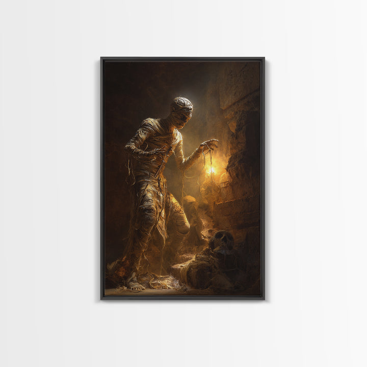 The Mummy Pharaoh, Visionary Gothic Art, Vertical Wall Art, Dark Fantasy Wall Art, Canvas Print, Halloween Wall Art